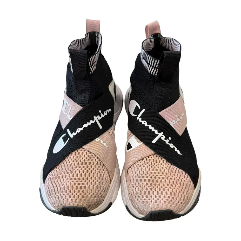 Champion Hyper C X Knit Sneakers Pink Black Youth 5.5 CP101326Y